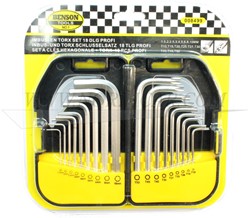 Hex- and torx set 18 pcs IB-8499