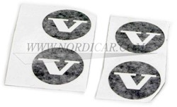 Klebefolie Nabenkappe Satz- schwarz- 37mm Volvo 240 260 1129021