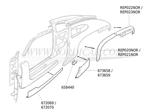 Schweller- rechts Volvo 444 445 544 210 672070-2