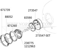 Headlamp housing steel (outer) Volvo 444 445 544 210 Amazon 273547-3