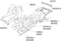 Bodemplaat Rechtsachter Volvo 444 544 VP544RA-2