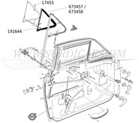 Rivet ventilation window Volvo 444 445 544 210 Ama scharnier 17455-2