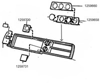 Blende des Zusatzinstrumenten-Armaturenbretts Volvo 240 260 ('81-'83) 1259730-3