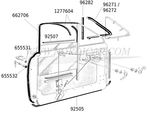 Door handle rubber seal Volvo 444 445 544 210 655531-2