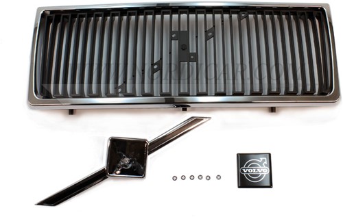 Radiator grill Black/Chrome with Emblem Volvo 240 1986-1993 1312656
