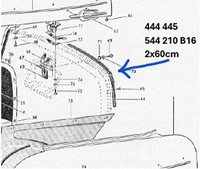 Canvas seal, Bonnet Volvo 444 445 544 210 13209-3