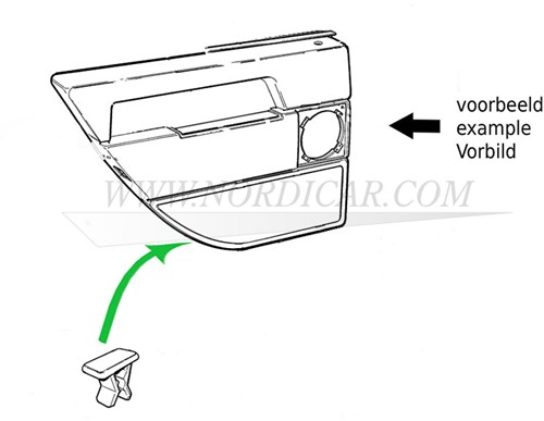 Clip panneau de porte Volvo 740 760 940 960 S/V90 (-98) 1338144-2
