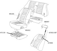 Head rest Volvo Ama 1800S E 142 144 145 65-72 686367-2