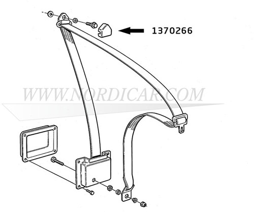 Gordel kap boven Blauw Volvo 240 260 1370266-2