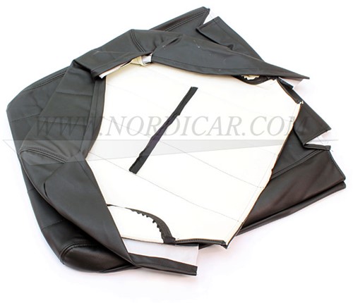 Stoel bekleding set zwart Vinyl zitting + rugleuning (1 stoel) Volvo 240 260 1981-1993 rug en zitting 1388865-3