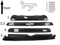 Carrosserie, Seuil arrière Haut Intérieur Volvo 145 245 265 1203046-2