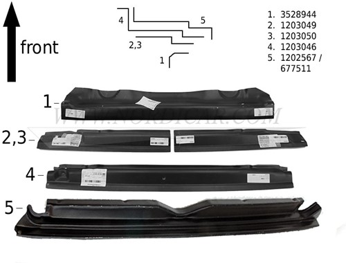 Body panel, Rear Rail Upper Inlying Volvo 145 245 265 1203046-2