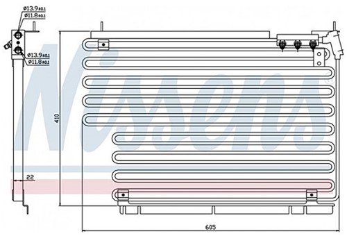 Condenseur de climatisation- Nissens Volvo 960 S/V90 94-98 9447917-2