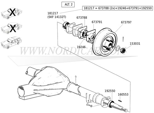 Castle nut axle- large Volvo 444 445 544 210 Ama 1800 153031-3