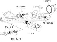 Achteras lager diff cup + cone Volvo 544 210 Amazon 1800 -66 Spicer M27 181305 181306-3