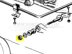 Nut, control arm mounting front Volvo 444 445 544 210 190781