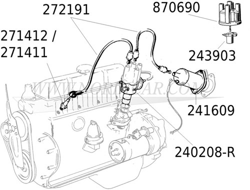 Ignition coil Bosch Volvo Ama 1800 140 164 B20 B20E B30A/E 241609-2