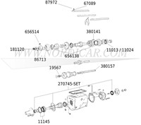 Needle bearing gearbox secundary shaft- 19.65 x 2.45mm Volvo 544 210 Ama 1800S E ES 140 M40 M41 19567-2