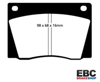 Brake pad set -Front axle EBC Greenstuff Volvo Amazon P1800S -1968 enkel remsysteem 270987-2
