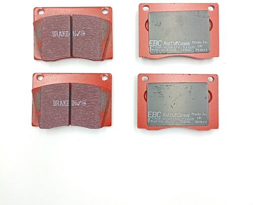 Brake pad set -Front axle EBC Redstuff Volvo Amazon P1800S -1968 enkel remsysteem 270987