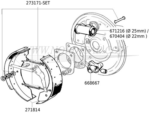 Brake shoe fitting kit- Rear Volvo Amazon 1964-1968 P1800S -68 273171-2
