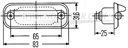 Kentekenplaatverlichting compleet Volvo 544 ('58-'65) 276475-2