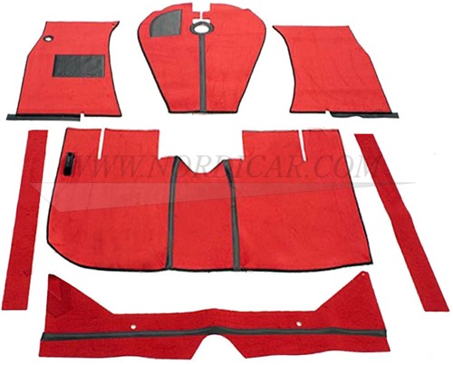 Matten set Rood de luxe Voorzijde + Achterzijde (7 delig) Volvo Amazon ('65-'70) 277227