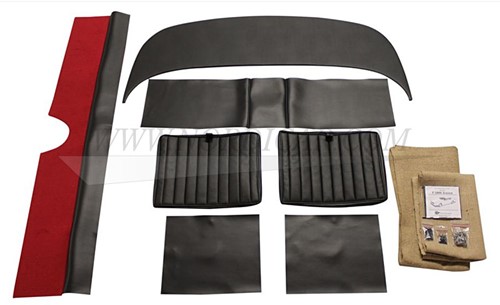 Housse de siège arrière Noir ensemble, assise et dossier  Volvo P1800 1963 277305-2