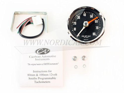 Tachometer 80mm Smiths 8000RPM black Volvo Amazon 281046