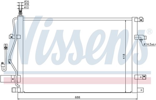 Kondensator Klimaanlage- Nissens Volvo S60 S80 V70 XC70 -04 30676602-3