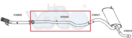 Zwischenrohr S60 V60 XC60 D5244TX AWD Volvo XC60 (-17) S60 (11-18) S60CC V60 (-18) V60CC 30793405