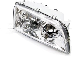 Phare avant – Droite – verre cristal – fond chromé Volvo S/V40 99-04 5 pins H7+H7 30863898