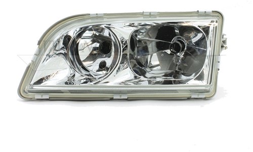 Headlight unit- Left- clear- chrome Volvo S/V40 99-04 4 pins 30899682