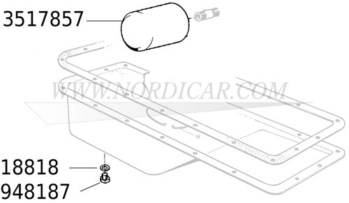 Bouchon, carter d'huile Volvo 544 210 Ama .... 900 serie B18 t/m 230 948187-2