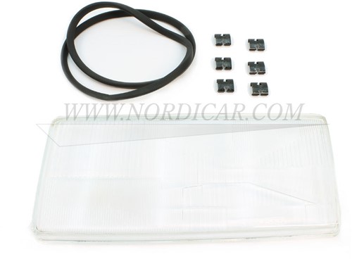 Headlamp glass with high-beam headlamp- Left Volvo 740 '90 760 89-90 940 91- 960 91-94 3518586