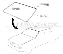 Zierleiste Verglasung Frontscheibe- obere Volvo 740 940 960 S90 V90 3536962
