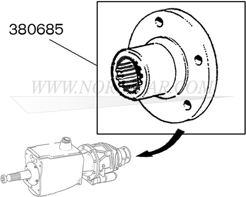 Overdrive flange drive shaft Volvo Ama 1800S 140 J-type 380685-3