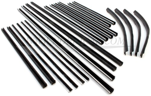 Window channel guide Kit- Front and Rear: complete Volvo Amazon P120 P220 4d en combi 504