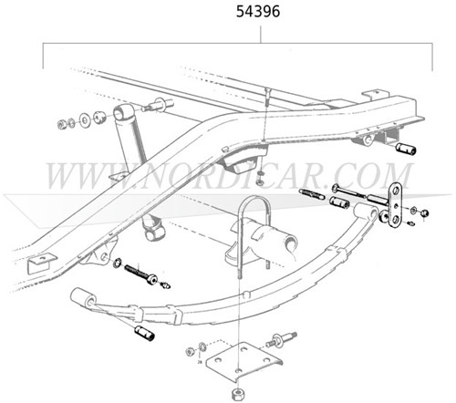 Ressort à lame – kit fixation Volvo 445 210 54396-2