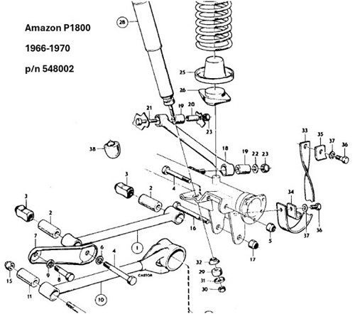 Achteras gereviseerd Volvo Amazon P1800 140 164 240 260 --Ruil-- ---ruilbasis / Exchange / Retourner / Austauschartikel-----2