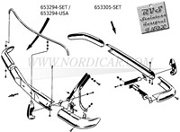 Pare-chocs avant complet Inox Volvo Amazon ('57-'70) 653294-3