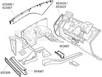 Radiatorbalk Volvo Ama 1800 voorste deel 653309-2