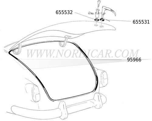 Luggage compartment lid: seal molding Volvo 444 54- 544 95966-2