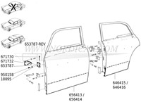 Charnières de porte avant – révisée Volvo Amazon ('57-'70) 653787-3