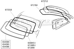 Windscreen- green tinted  Volvo Amazon 671889