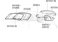 Trim moulding, Glas Windscreen chromed Kit for both sides Volvo 544 210 657435-2