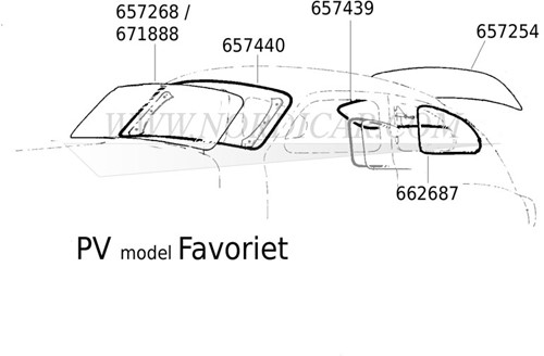 Dichtung Verglasung Heckscheibe Volvo 544 Favorit 657439-2
