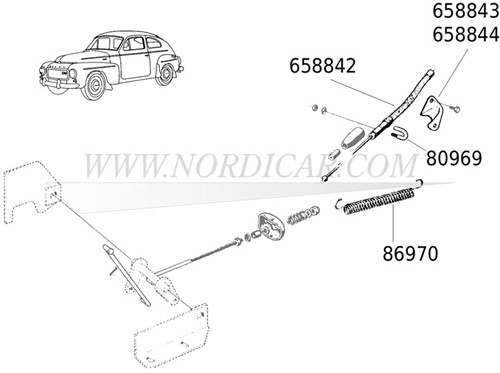 Handremkabel Volvo 544 Amazon 658842-3