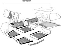 Vilt isolatie voor rubber mattenset Volvo PV Duett 659476F-2