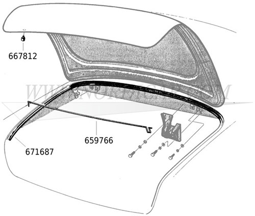 Achterklep rubber uit originel mal Volvo 120 130 671687-3